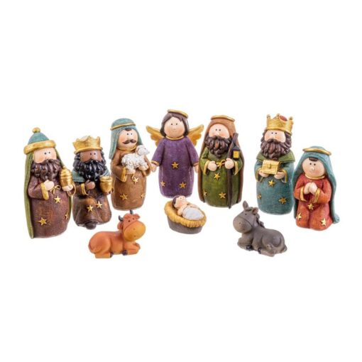 Adorno Natalício Presépio/Belém Multicolor Poliresina 12,5 cm (10 Peças) - Image 3