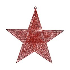 Adorno Natalício Vermelho Estrela Metal (50 x 51