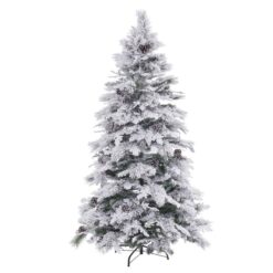 Árvore de Natal Branco Verde PVC Metal Polietileno 210 cm