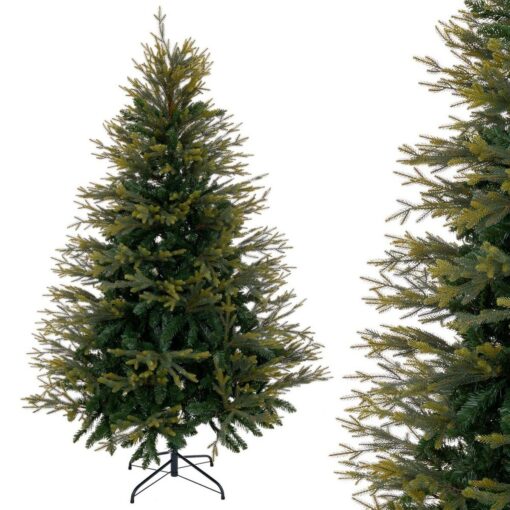 Árvore de Natal Verde PVC Polietileno Metal 210 cm - Image 3
