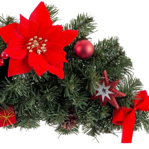 Aviso de Porta Natal Vermelho Verde Plástico Tecido 60 cm - Image 4