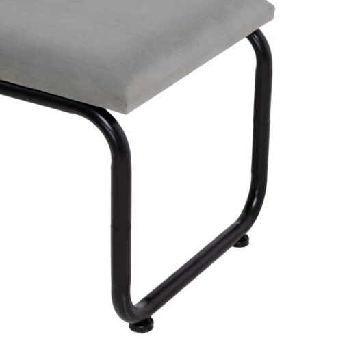 Banqueta 110 x 40 x 68 cm Tecido Sintético Cinzento Metal - Image 2