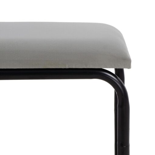 Banqueta 110 x 40 x 68 cm Tecido Sintético Cinzento Metal - Image 4