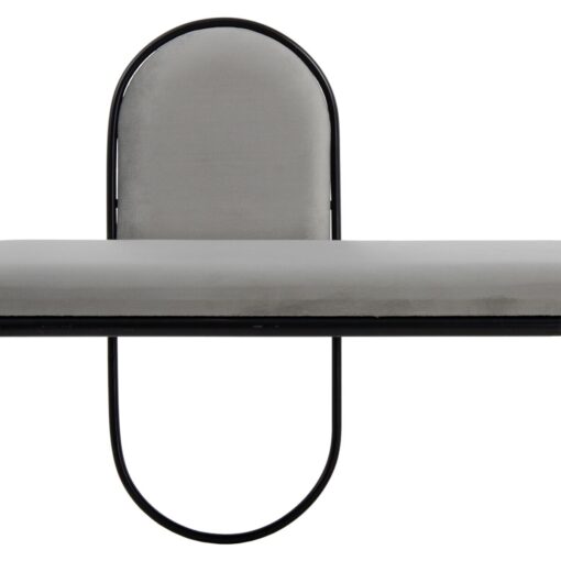 Banqueta 110 x 40 x 68 cm Tecido Sintético Cinzento Metal - Image 5