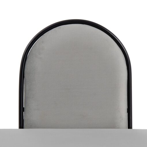 Banqueta 110 x 40 x 68 cm Tecido Sintético Cinzento Metal - Image 6