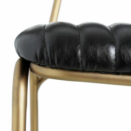 Banqueta 42 x 49 x 88 cm Preto Dourado Metal Poliuretano - Image 4