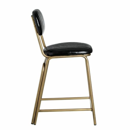 Banqueta 42 x 49 x 88 cm Preto Dourado Metal Poliuretano - Image 7