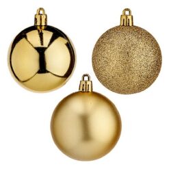 Bolas de Natal 20 Unidades Dourado Plástico