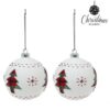 Bolas de Natal 8 cm (2 uds) Cristal Branco