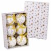 Bolas de Natal Branco Dourado Papel Polyfoam 7