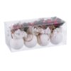Bolas de Natal Branco Multicolor Bombazina Foam 6 x 6 x 6 cm (8 Unidades)