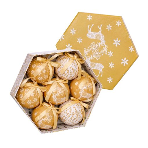 Bolas de Natal Dourado Papel Polyfoam Veado 7