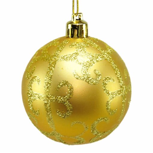 Bolas de Natal Dourado Plástico 6 x 6 x 6 cm (12 Unidades) - Image 2