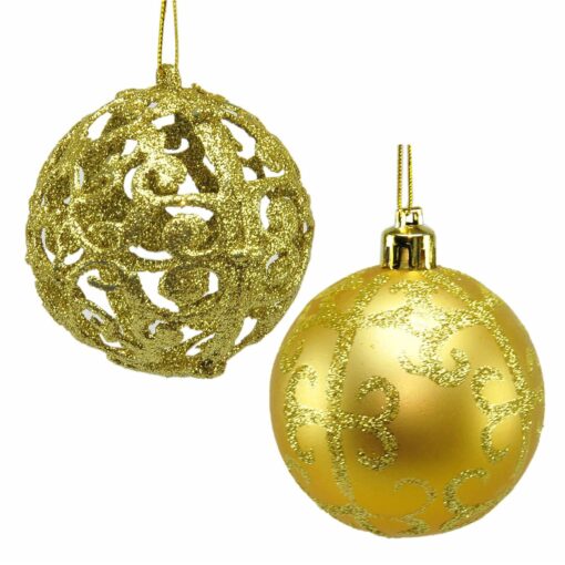 Bolas de Natal Dourado Plástico 6 x 6 x 6 cm (12 Unidades) - Image 4