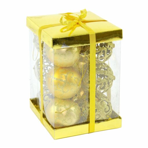 Bolas de Natal Dourado Plástico 6 x 6 x 6 cm (12 Unidades)