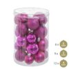 Bolas de Natal Fúcsia Plástico Purpurina 12