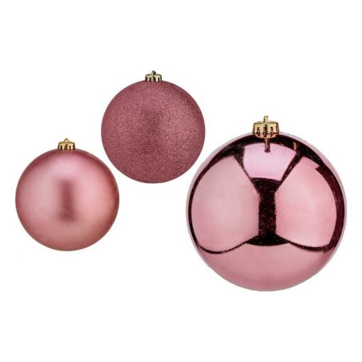 Bolas de Natal Ø 10 cm 10 x 20 x 30 cm Cor de Rosa PVC