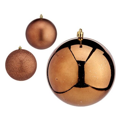 Bolas de Natal Ø 12 cm Castanho Plástico 12 x 13 x 12 cm