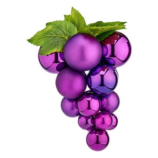 Bolas de Natal Pequeno Uvas Roxo Plástico 18 x 24 x 18 cm