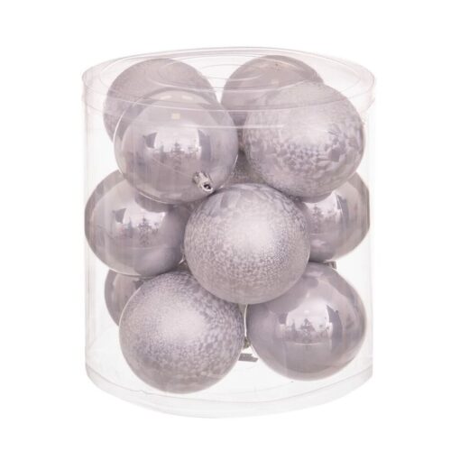 Bolas de Natal Prateado Plástico 8 x 8 x 8 cm (12 Unidades) - Image 3