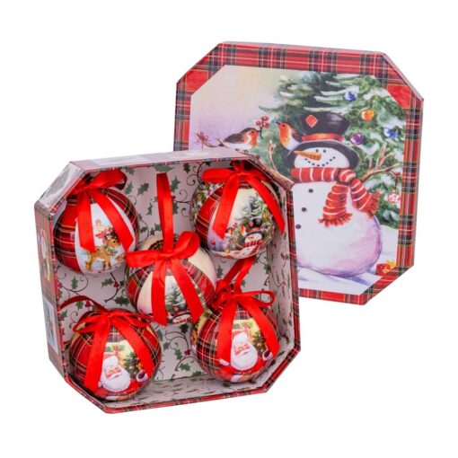 Bolas de Natal Vermelho Multicolor Papel Polyfoam Boneco de neve 7