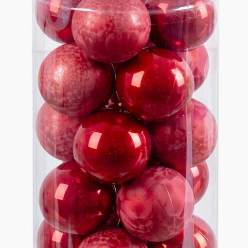 Bolas de Natal Vermelho Plástico 6 x 6 x 6 cm (20 Unidades) - Image 2
