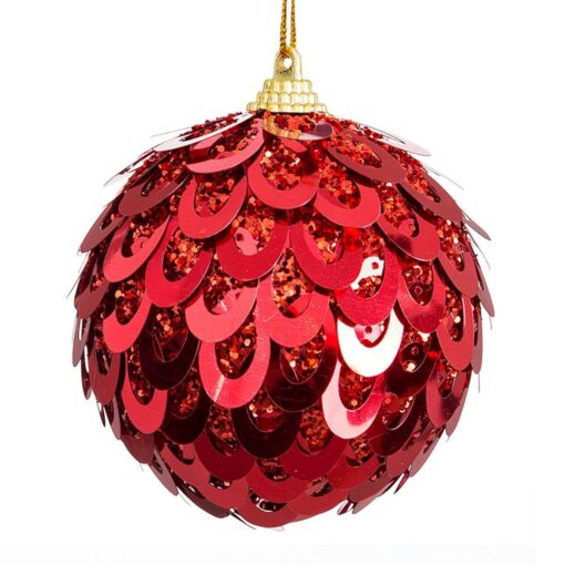 Bolas de Natal Vermelho Plástico Polyfoam 8 x 8 x 8 cm (4 Unidades)