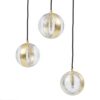Candeeiro de teto 15 x 15 x 120 cm Cristal Dourado Ferro Ø 15 cm