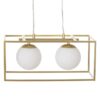 Candeeiro de teto 45 x 20 x 20 cm Cristal Dourado Metal Branco