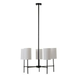 Candeeiro de teto 64 x 64 x 38 cm Preto Metal Branco Ø 18 cm