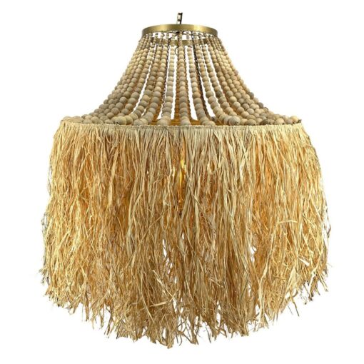 Candeeiro de teto 80 x 80 x 90 cm Natural Metal Madeira