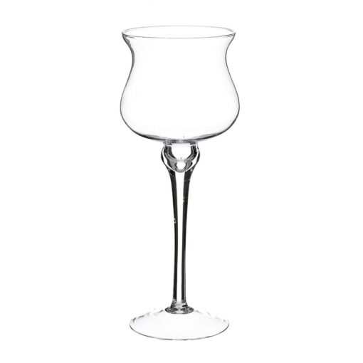 Candelabro Transparente Cristal 16 x 16 x 45 cm