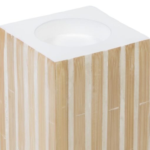Castiçais Bege Bambu Madeira MDF 10,5 x 10,5 x 21 cm - Image 4