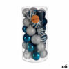Conjunto de bolas de Natal Azul Prateado Plástico Ø 6 cm (6 Unidades)