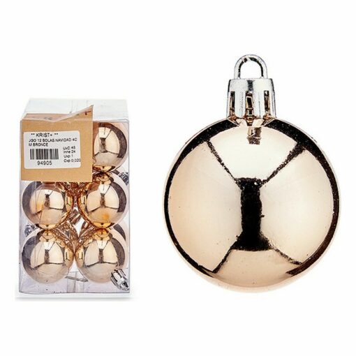 Conjunto de bolas de Natal champagne PVC 8 x 12 x 8 cm (12 Unidades) - Image 2
