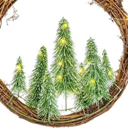 Coroa de Natal Castanho Verde Plástico 46 x 10 x 46 cm - Image 3