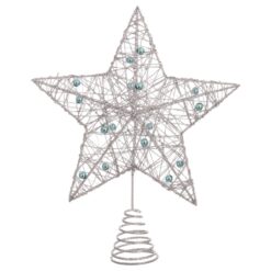 Estrela de Natal Prateado Prata Metal Árvore 20 x 5 x 25 cm
