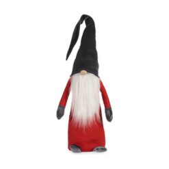 Figura Decorativa Gnomo Vermelho Cinzento Branco Madeira Areia 20 x 100 x 25 cm