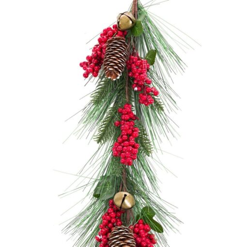Grinalda de Natal Vermelho Verde Plástico Abacaxis 140 cm