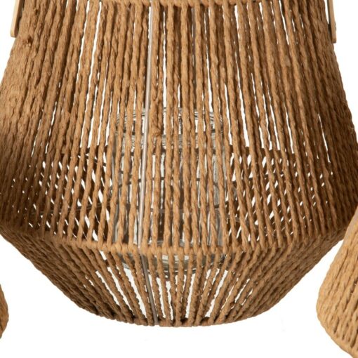 Lanterna 33 x 33 x 27 cm Castiçais Natural Fibra natural - Image 2