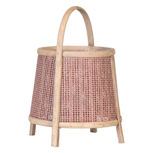 Lanterna Castiçais Castanho Fibra natural 33 x 33 x 44 cm