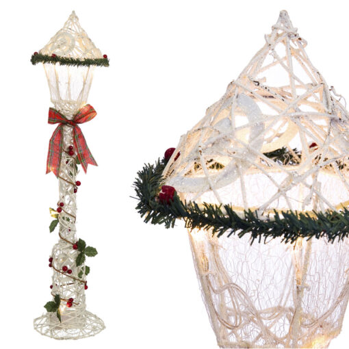 Lanterna LED Natal Branco Multicolor Metal 16 x 16 x 71 cm