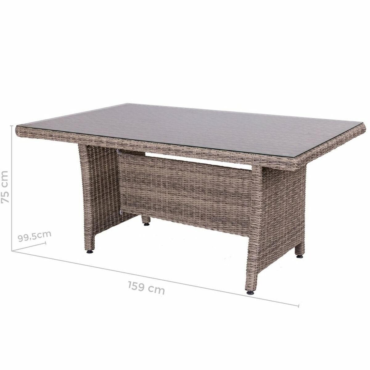 Mesa de Jantar Patsy 160 x 100 x 75 cm Cristal Rotim - Image 2