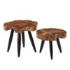 Mesa de apoio Natural Preto Teca 60 x 60 x 50 cm