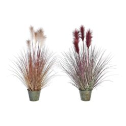 Planta Decorativa Laranja Polietileno Castanho-avermelhado Latão 20 x 20 x 90 cm (2 Unidades)