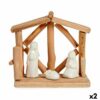 Presépio de Natal Branco Natural Madeira Cerâmica 17 x 14