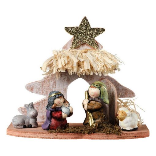 Presépio de Natal Decoris Claro (15 x 8 x 13 cm) (6 Peças)