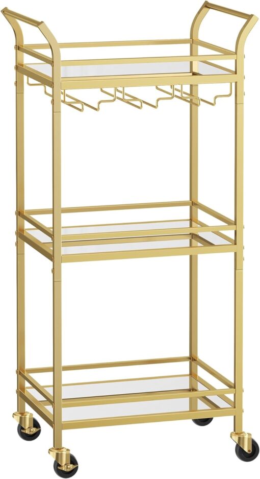 Garrafeira com rodas Gold - Image 3