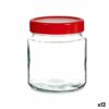 Bote Vermelho Transparente Vidro Polipropileno (1 L) (12 Unidades)