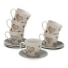 Conjunto de Chávenas com Pratos Versa Sweet Porcelana (6 Peças) (9 x 14 x 14 cm)